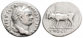 Roman Imperial 
Titus (69-79 AD) Rome
AR Denarius (18.1mm, 2.9g)
Obv: T CAESAR IMP VESPASIANVS. Laureate head right.
Rev: COS VI. Yoke of oxen left.
R...