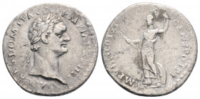 Roman Imperial
Domitian (81-96 AD) Rome
AR Denarius (19.5mm, 3g)
Obv: IMP CAES DOMIT AVG GERM P M TR P IIII Laureate head of Domitian to right, wearin...
