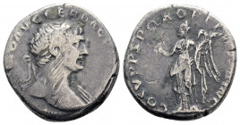 Roman Imperial
Trajan (98-117 AD) Rome
AR Denarius (17.9mm, 3.2g)
Obv: IMP TRAIANO AVG GER DAC P M TR P, laureate head right, slight drapery on far sh...
