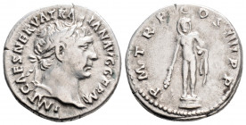 Roman Imperial 
Trajan (98-117 AD) Rome
AR Denarius (18.9mm, 3.4g)
Obv: IMP CAES NERVA TRAIAN AVG GERM. Laureate head right.
Rev: P M TR P COS IIII P ...