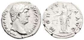 Roman Imperial
Hadrian (117-138 AD) Rome
AR Denarius (18.1mm, 3.4g)
Obv: HADRIANVS AVG COS III P P, bare head to right
Rev: MONETA AVG, Moneta standin...