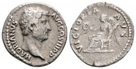 Roman Imperial
Hadrian (117-138 AD) Rome
AR Denarius (18.1mm, 3g)
Obv: HADRIANVS AVG COS III P P. Bare head of Hadrian, right.
Rev: VICTORIA AVG. Vict...