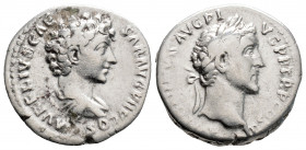 Roman Imperial
Antoninus Pius with Marcus Aurelius as Caesar (138-161 AD). Rome
AR Denarius (17.8 mm 3.1g)
Obv: ANTONINVS AVG PIVS P P TR P COS III. B...
