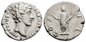 Roman Imperial
Marcus Aurelius (Caesar, 139-161 AD). Rome
AR Denarius (18mm 3g)
Obv: AVRELIVS CAESAR AVG PII F. Bare head right, wearing slight beard....
