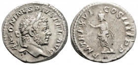 Roman Imperial
Caracalla (198-217 AD). Rome
AR Denarius (18.7mm 3.4g)
Obv: ANTONINVS PIVS AVG BRIT. Laureate head right.
Rev: P M TR P XVI COS IIII P ...