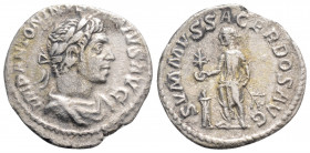 Roman Imperial
Elagabalus (218-222 AD ) Rome
AR denarius (18.5mm, 2.3 g)
Obv: IMP ANTONINVS PIVS AVG, laureate, draped and cuirassed bust of Elagabalu...