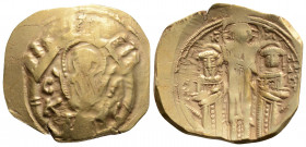 Byzantine 
Andronicus II with Michael IX (1295-1320) Constantinople.
GOLD Hyperpyron(24.7mm 4.10g)
Obv: Half-length figure of the Virgin Mary, orans, ...