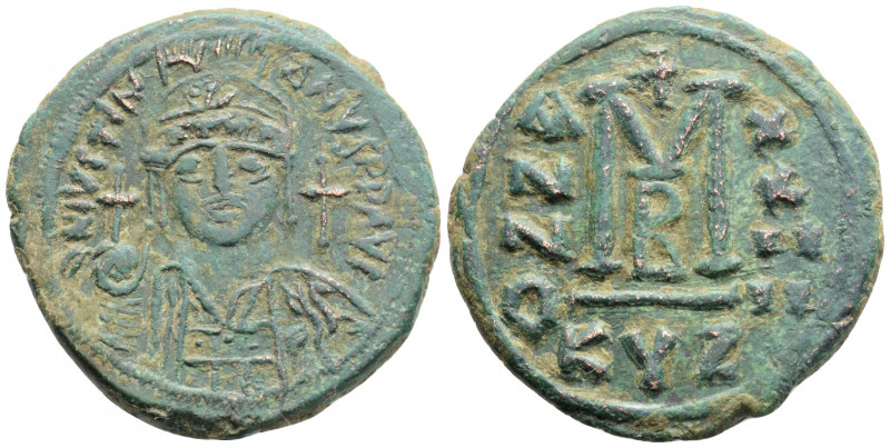 Byzantine 
Justinian I (527-565 AD) Kyzikos
AE Follis (34.3mm, 18.1g)
Obv: D N I...