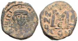 Byzantine
Justinian II. (dated RY 1 = 685/6 AD) Constantinople
AE Nummus (25mm 8g)
Obv: IЧSƮINIANЧS P. Bust facing, with short beard, wearing crown an...