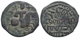Medieval
ISLAMIC, Seljuks. Rum, Kaykhusraw I (AH 588-592 / 1192-1196 AD) Uncertain mint, first reign 
AE Fals. (20.3mm 2.7g)
Obv: Horseman holding swo...