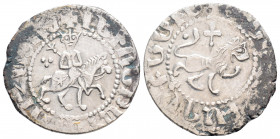 Medieval
ARMENIA, Cilician Armenia, Royal, Levon III (1301-1307 AD) 
AR Tram (20.1mm 2.5g)
Obv:Levon III on horseback riding right, head facing, holdi...