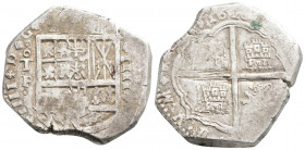 Medieval
SPAIN. Philip III (1598-1621). Cob 4 Reales. Toledo (1619).
(40mm 26.7g)
Obv: Crowned coat-of-arms.
Rev: Coat-of-arms.
Calicó 305.