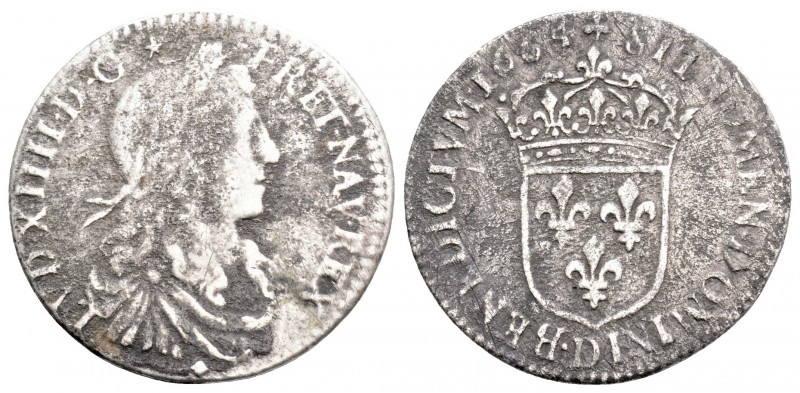 Medieval
FRANCE. Louis XIV (1643-1715). 
(21.1 mm 2g)
Obv: LVD XIIII D G FR ET N...