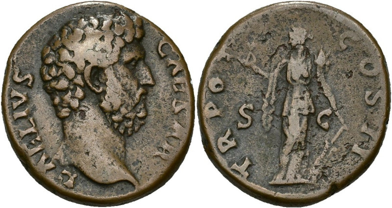 IMPERIO ROMANO. L. ELIO. As (137 d.C.). A/ Cabeza a der.; L AELIVS CAESAR. R/ Fo...