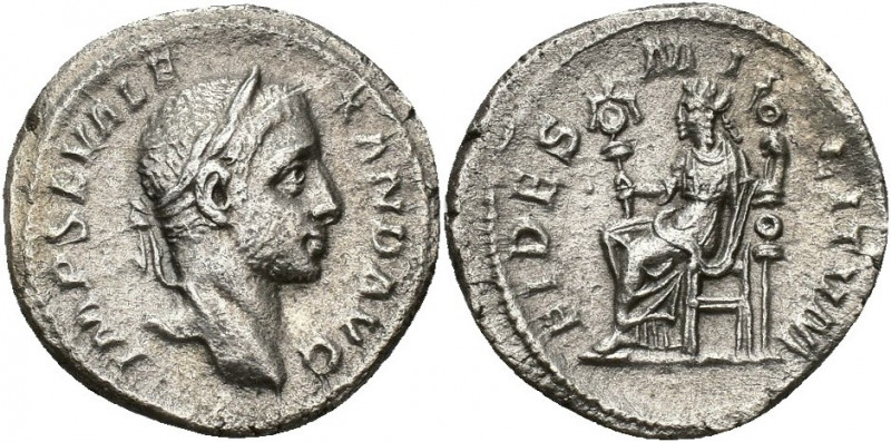 IMPERIO ROMANO. ALEJANDRO SEVERO. Denario. Roma (228-231). A/ Cabeza laureada a ...