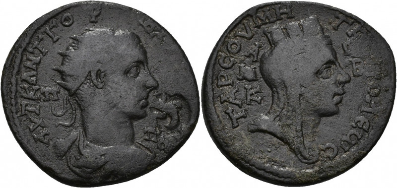 IMPERIO ROMANO. GORDIANO III. AE 36. Tarso (Cilicia). A/ Busto drapeado y acoraz...