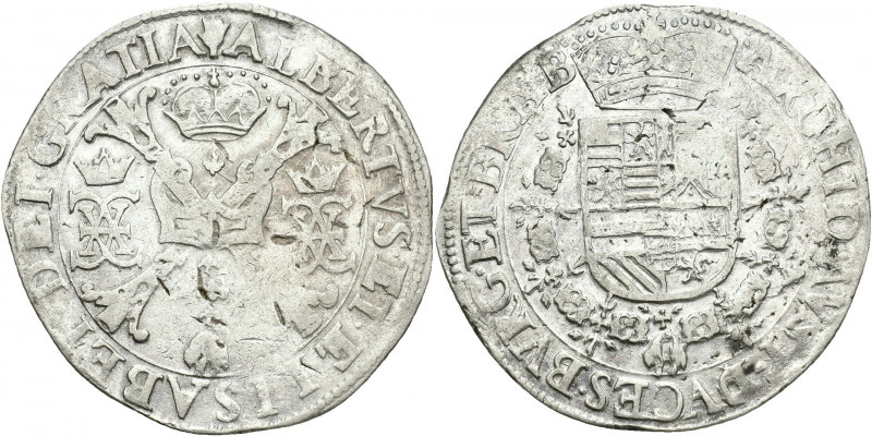 ISABEL Y ALBERTO. Patagón. Amberes. S.F. AR 27,75 g. 42,6 mm. Vanhoudt-619AN. De...