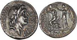 Quintus Caecilius Metellus Numidicus (96 av J.-C.) - Ar - Denier - Rome.
A/ L METEL A ALB R S F,
Apollon lauré à droite.
R/ C MAL, exergue: ROMA,
la V...