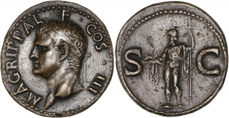 Agrippa (37- 41 av J.-C.) - Ae - As - Rome.
A/ M AGRIPPAL F COS III,
Agrippa l...