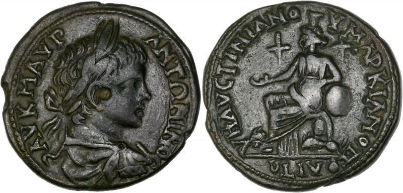 Caracalla (198-217 apr.J.-C.) - Ae - Marcianopolis - Rome.
A/ AV KMAVP ANTΩNINO...