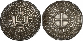 Louis IX (1226-1270) - Argent - Gros tournois.
A/ Légende extérieur: BNDICTV SIT NOME DNI NRI DEI IHV XPI; légende intérieur: LVDOVICVS REX,
Croix.
R/...