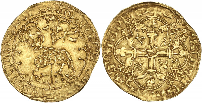 Charles VI (1380-1422) - Or - Agnel d'or - Montpellier.
A/ AGN DEI QVI TOLL PEC...