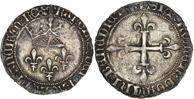 Charles VII (1422-1461) - Ar - Gros de roi - Montpellier.
A/ KAROLVS DEI GRA FRA...