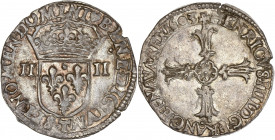 Henri IV (1589-1610) - Argent - Quart d'écu croix feuillue 1603 T - Nantes. 
A/ HENRICVS IIII D G FRANC ET NAVAR REX 1603,
Croix feuillue.
R/ SIT NOME...