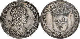 Louis XIII (1610-1643) - Ar - Quart d'écu buste drapé 1642 A - 1er Poinçon - Paris.
A/ LVDOVICVS XIII D G FR ET NAV REX,
Louis XIII, lauré et drapé ...