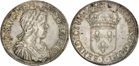 Louis XIV (1643-1715) - Argent - 1/2 écu à la mèche longue 1651 I - Limoges.
A/ LVD XIIII D G F FR ET NAV REX,
Louis XIV, lauré et cuirassé à droite...