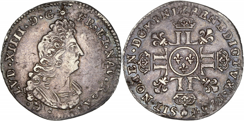 Louis XIV (1643-1715) - Argent - Douzième d'écu aux huit L - 1704 Z - Grenoble -...