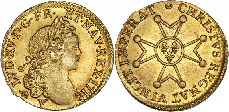 Louis XV (1715-1774) - Or - Louis à la croix de Saint- Esprit 1718 Y - Bourges....