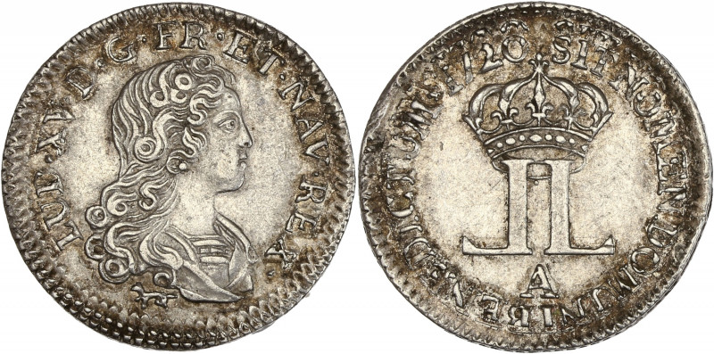 Louis XV (1715-1774) - Argent - Livre d'argent 1720 A Paris -
A/ LUD XV D G FR ...