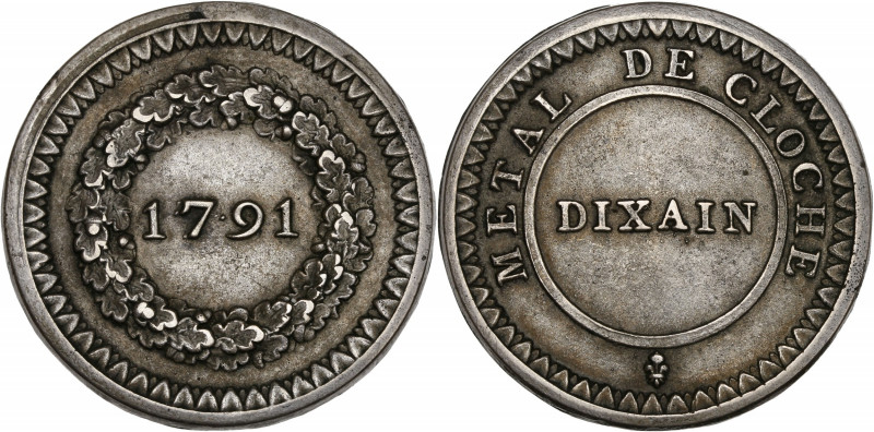 Constitution (1791-1792) - Métal de cloche - Dixain de Rochon 1791 - Lyon
A/ MÉT...