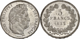 Louis-Philippe I (1830-1848) - Argent - 5 francs 1832 B - Rouen - IIe type Domard.
A/ LOUIS PHILIPPE I ROI DES FRANÇAIS; signé:Domard.F,
Louis-Philipp...