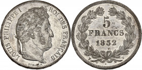 Louis-Philippe I (1830-1848) - Argent - 5 francs 1832 W - Lille - IIe type Domard.
A/ LOUIS PHILIPPE I ROI DES FRANÇAIS; signé:Domard.F, 
Louis-Philip...