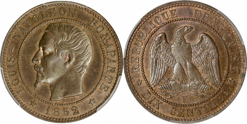 IIème République (1848 - 1852) - Essai de dix centimes Louis-Napoléon 1852 E
A/...