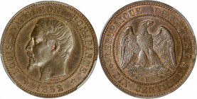IIème République (1848 - 1852) - Essai de dix centimes Louis-Napoléon 1852 E
A/ LOUIS-NAPOLEON BONAPARTE 1852,
Louis-Napoléon Bonaparte à gauche, si...