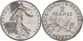 IIIème République (1870-1940) - Argent - 2 Francs Semeuse 1927- Piéfort.
A/ RÉPUBLIQUE FRANÇAISE,
Semeuse à gauche.
R/ LIBERTE EGALITE FRATERNITE 1...