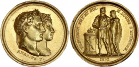 Premier Empire (1804-1815) - Napoléon Ier - Mariage de Napoléon Ier et de Marie-Louise d'Autriche - Or.
A/ Napoléon Ier lauré et Marie-Louise d'Autric...