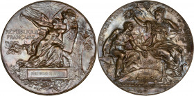 IIIe République (1871-1940) - Pénitencier de Bourail ( Nouvelle Calédonie)  - Bronze.
A/ EXPOSITION UNIVERSELLE 1889,
Un homme assis sur une enclume...