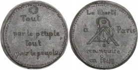 IIème République (1848-1852) - Tout par le peuple, tout pour le peuple 1848 - Étain.
A/ TOUT PAR LE PEUPLE, TOUT POUR LE PEUPLE,
au-dessus, une cour...