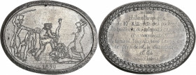 IIème République (1848-1852) - Médaille satirique sur la société philanthropique du 10 décembre, novembre 1850 - Étain.
A/ SECOURS HORS DOMICILE RETOU...