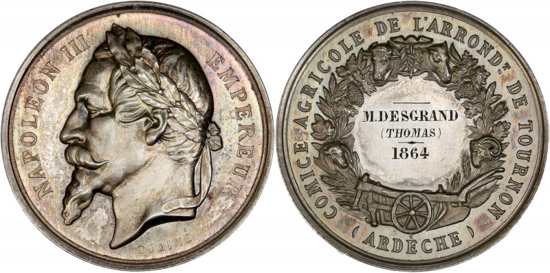Comice agricole de l'arrondissement de Tournon - Argent. 
A/ NAPOLÉON III EMPERE...