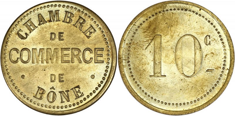 Chambre de Commerce de Bône - Algérie - Laiton - 10 centimes. 
A/ CHAMBRE DE COM...