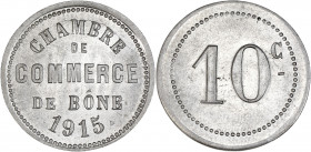 Chambre de Commerce de Bône 1915 - Algérie- Aluminium 10 centimes.
A/ CHAMBRE DE COMMERCE DE BÔNE 1915.
R/ 10 C au centre.
30mm - 1.81g - FDC