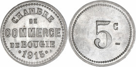 Chambre de Commerce de BOUGIE 1915 - Algérie - Aluminium - 5 centimes.
A/ CHAMBRE DE COMMERCE DE BOUGIE 1915.
R/ 5 C au centre.
25mm - 1.02g - SPL