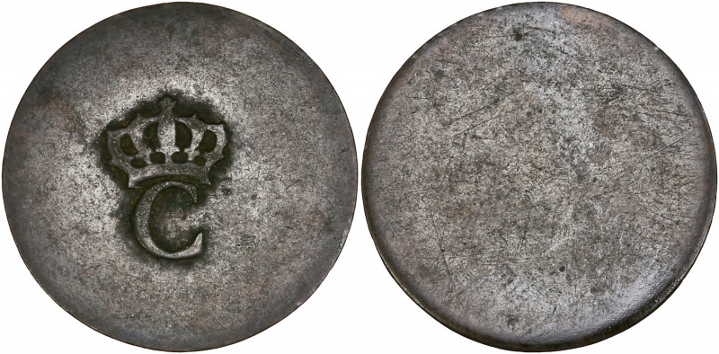 Louis XVI (1774-1792) - Cuivre - 1 Sol - Uniface.
A/ C couronné.
17mm - 1,77g - ...