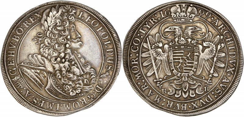 Autriche - Leopold I (1657-1705) - Argent - Reichsthaler 1699.
A/ LEOPOLDUS D G ...
