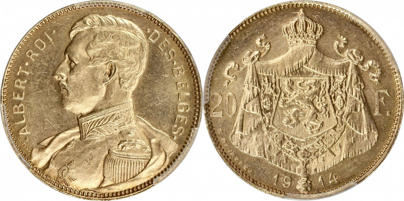 Belgique - Albert I (1909-1934) - Or - 20 Francs 1914
A/ ALBERT ROI DES BELGES,...